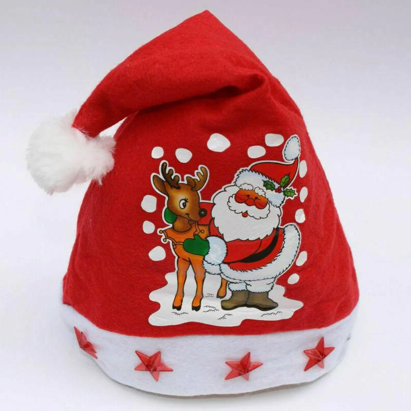 Festive LED Santa Hat with Color-Changing Lights