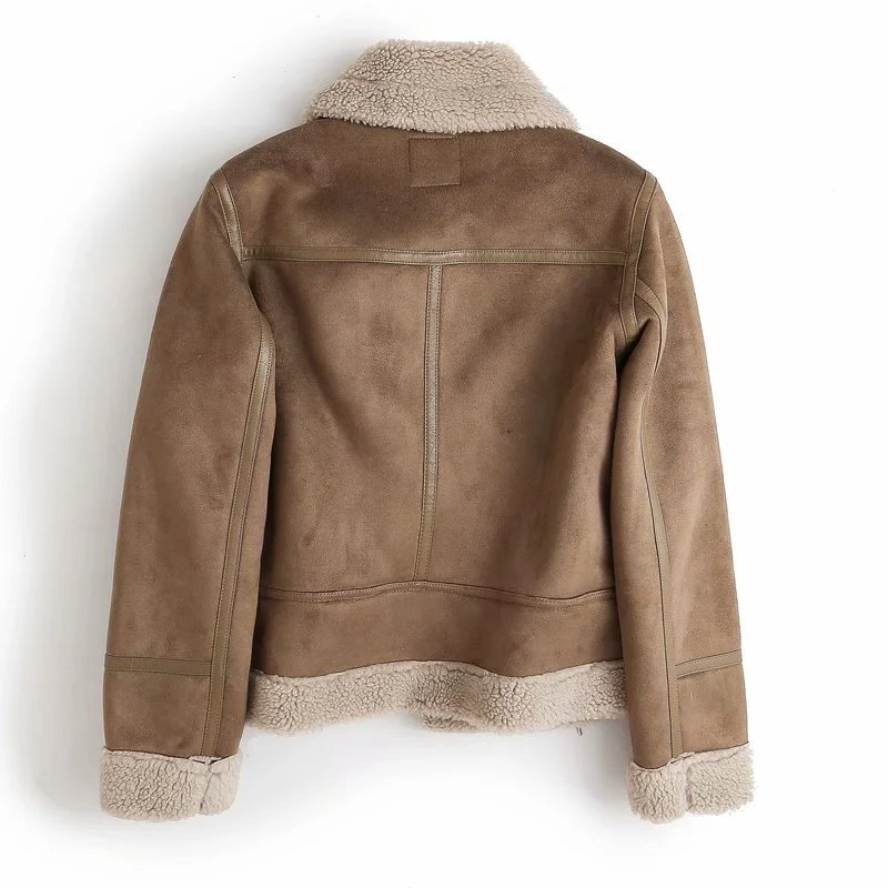 Urban Chic Faux Leather Jacket with Sherpa Lining