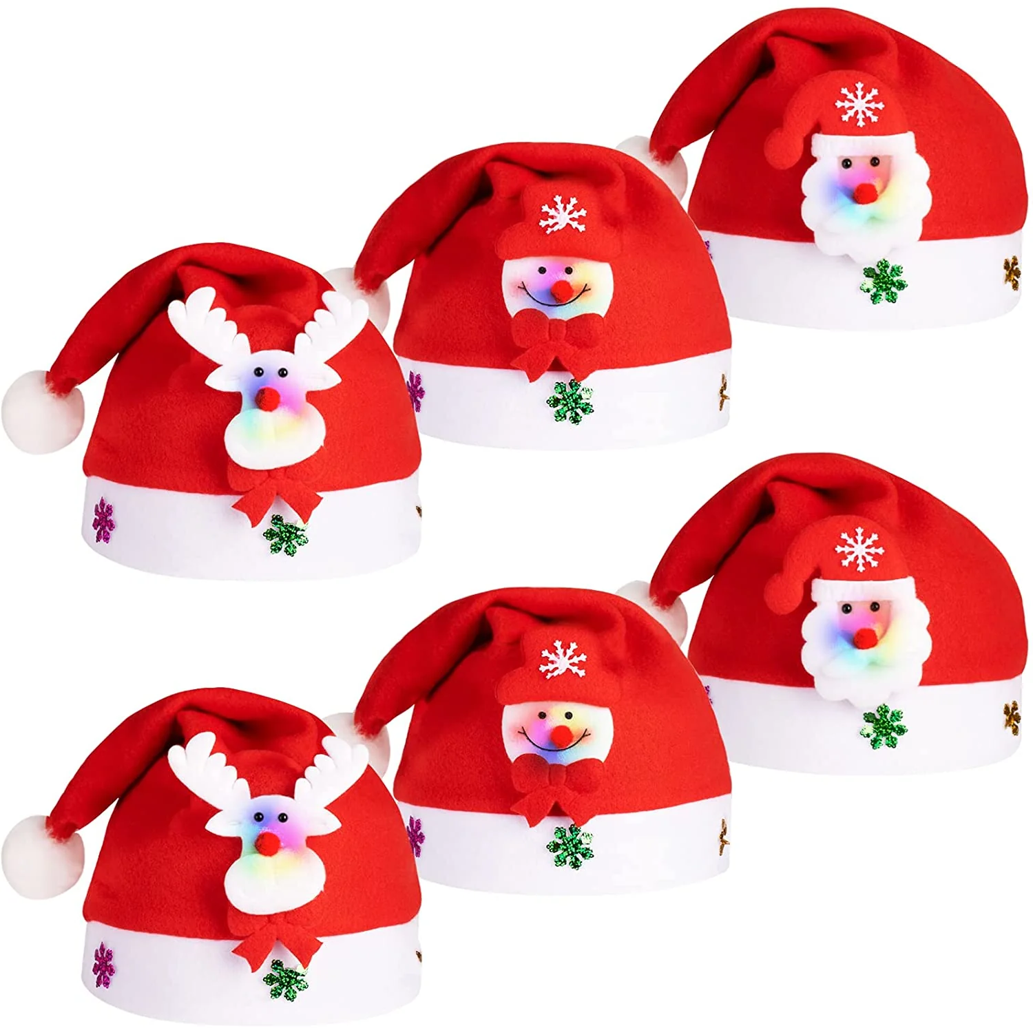 Festive LED Santa Hat with Color-Changing Lights