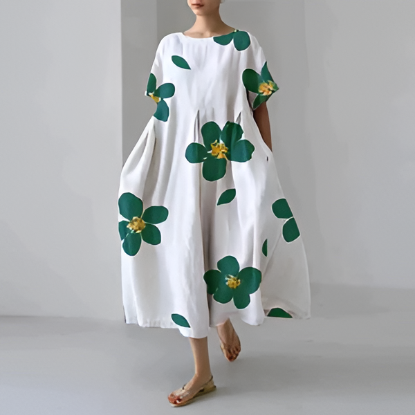 Chic Floral Cotton Dress for Effortless Style