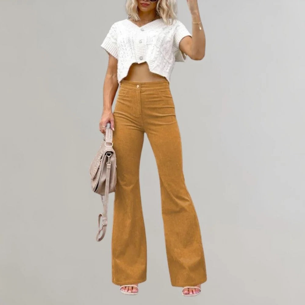 Chic Wide-Leg Corduroy Trousers for Effortless Style