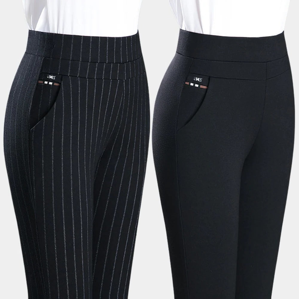 Sleek High-Waisted Comfort Fit Trousers for Women