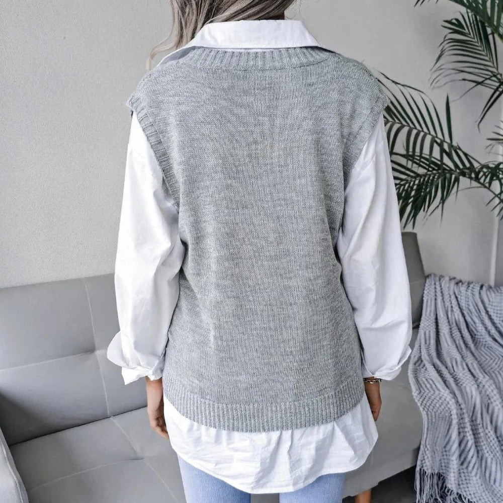 Chic V-Neck Knit Cardigan for Women