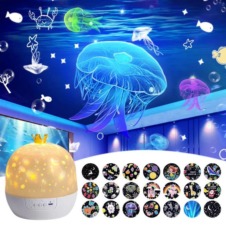 LuminousWave Children's Night Light Projector – Soothing Ocean Display