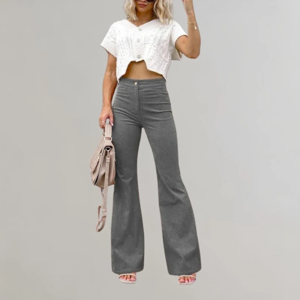 Chic Wide-Leg Corduroy Trousers for Effortless Style