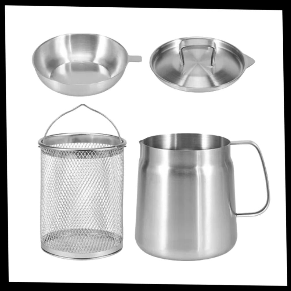 Dual-Function Frying Pot with Integrated Oil Strainer