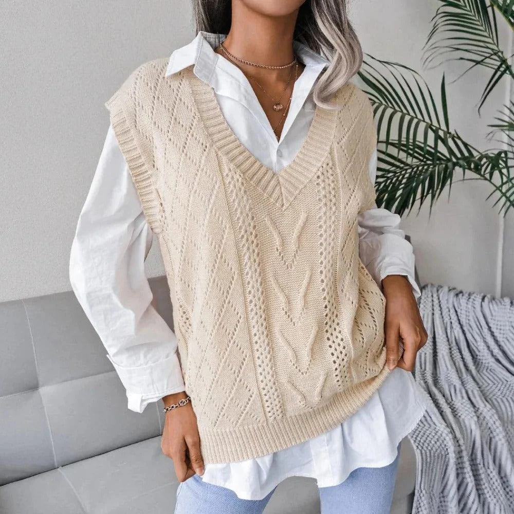 Chic V-Neck Knit Cardigan for Women