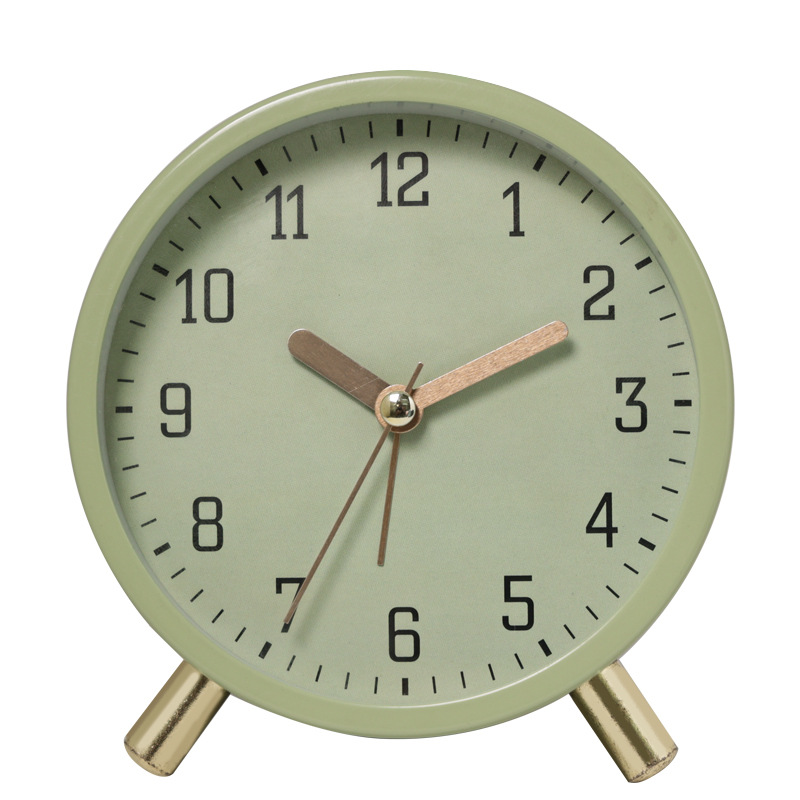 Elegant Silent Sweep Desk Clock with Metal and Glass Finish