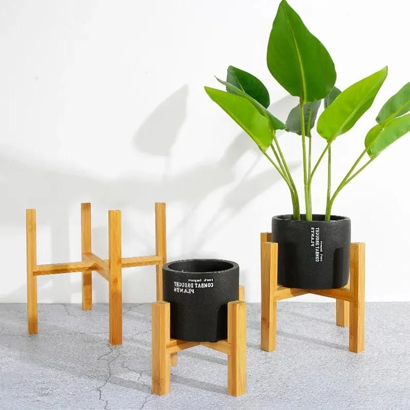 Elegant Wooden Trays for Potted Plants