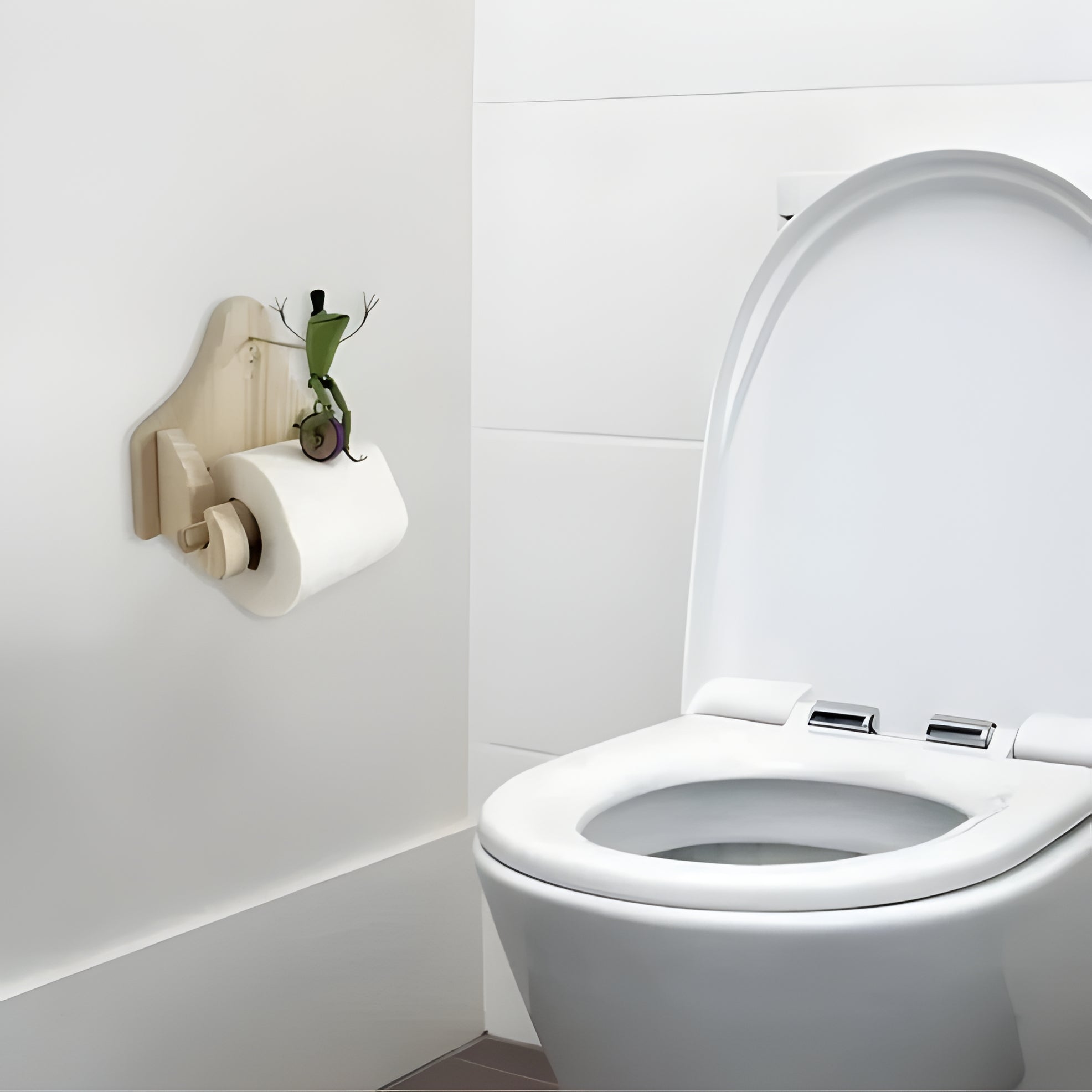 Charming Frog Bicycle Toilet Paper Holder
