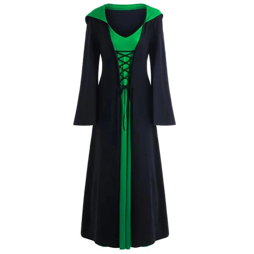 Enchanting Gothic Cloak for Women: Lace-Up Hooded Robe