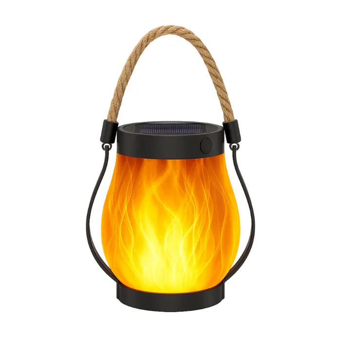 Solar-Powered Lantern with Flickering Flame Effect