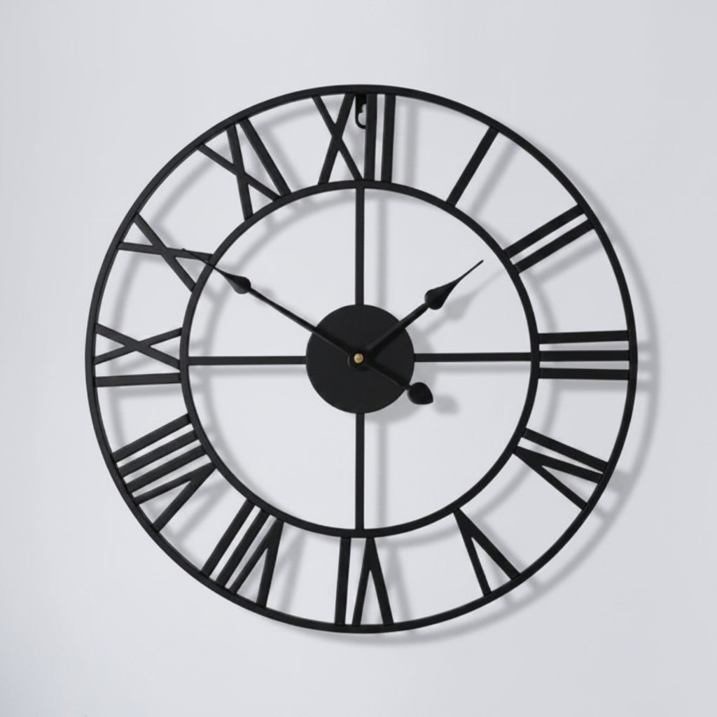 Quiet Elegance – Industrial Metal Wall Clock for Any Space