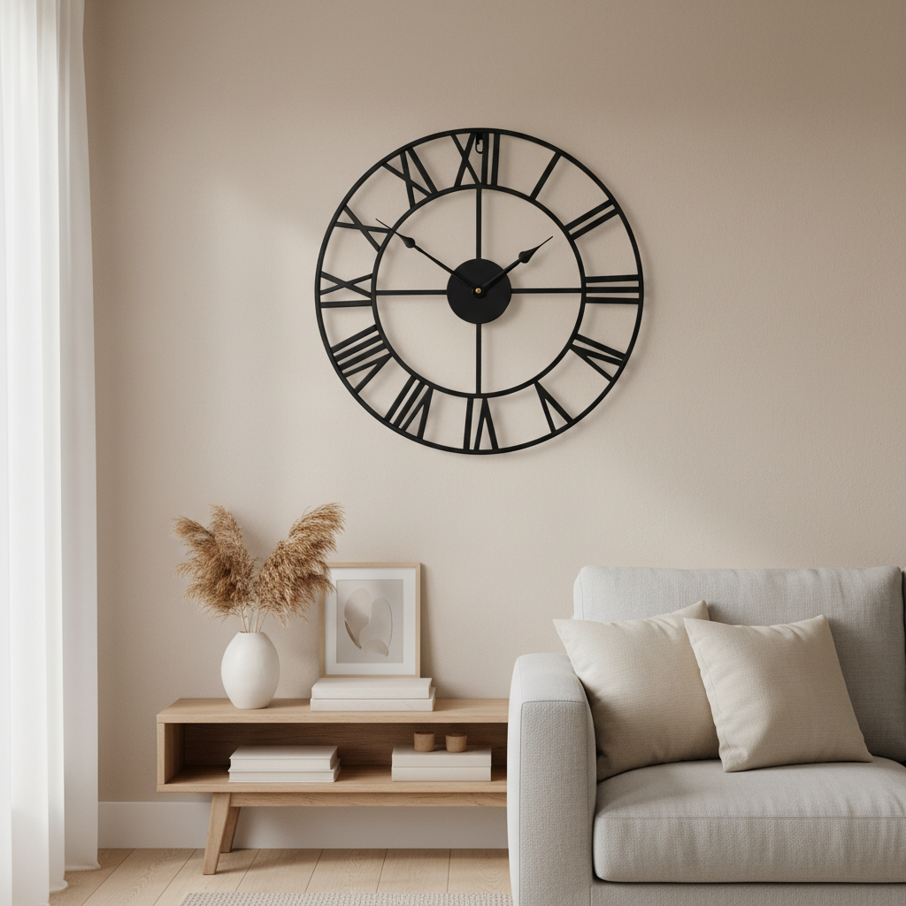Quiet Elegance – Industrial Metal Wall Clock for Any Space