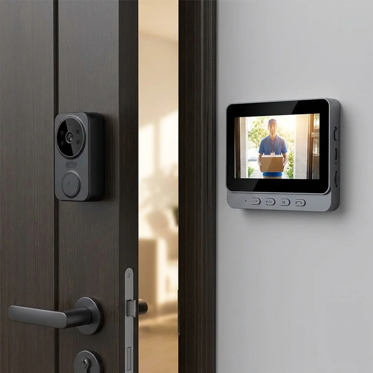 Smart View Doorbell with Rechargeable Battery and Night Vision