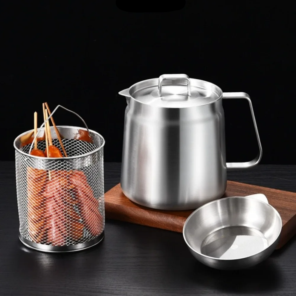 Stainless Steel Deep Fryer Pot with Built-in Oil Filter