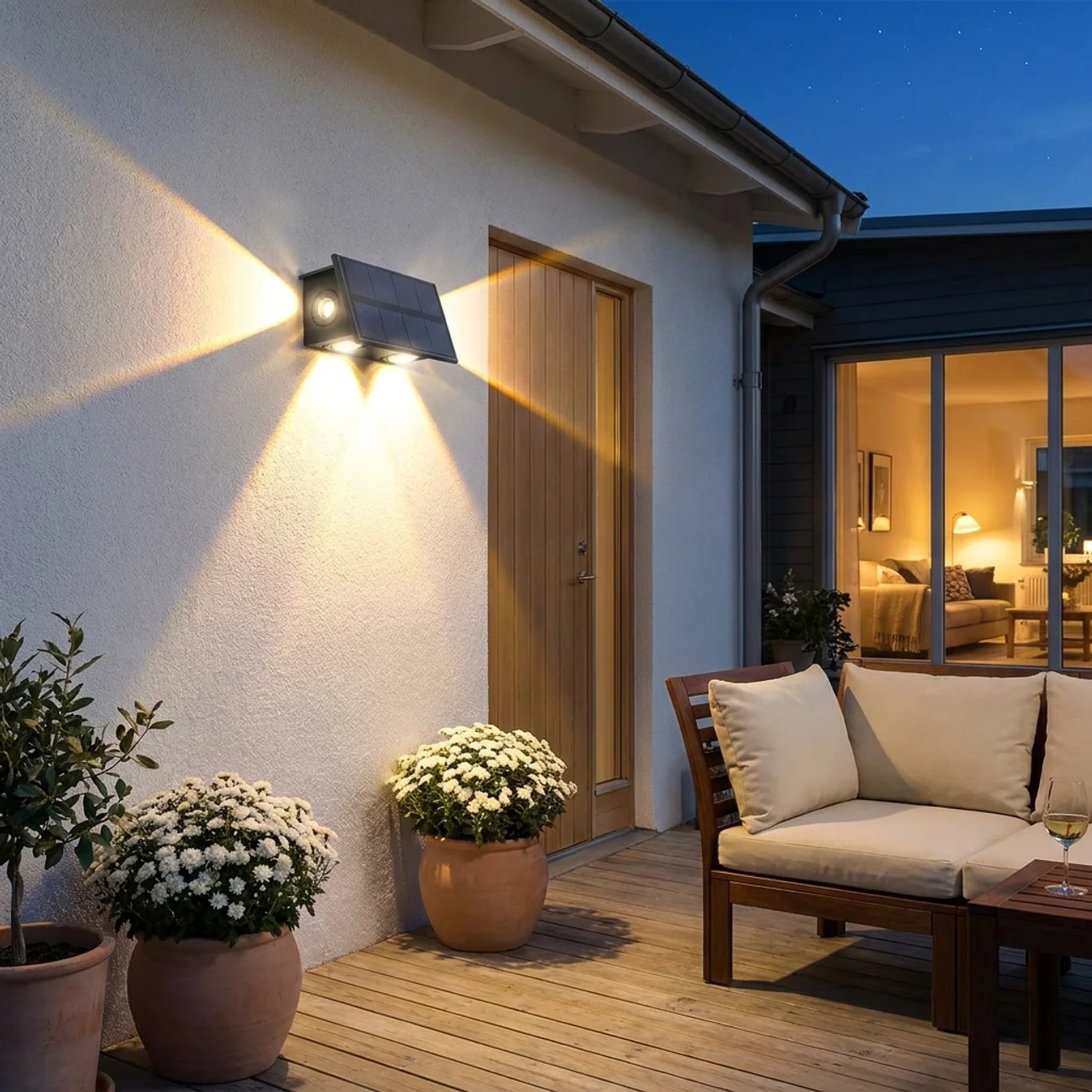 Eco-Friendly Solar Wall Light with Smart Sensor for Outdoors