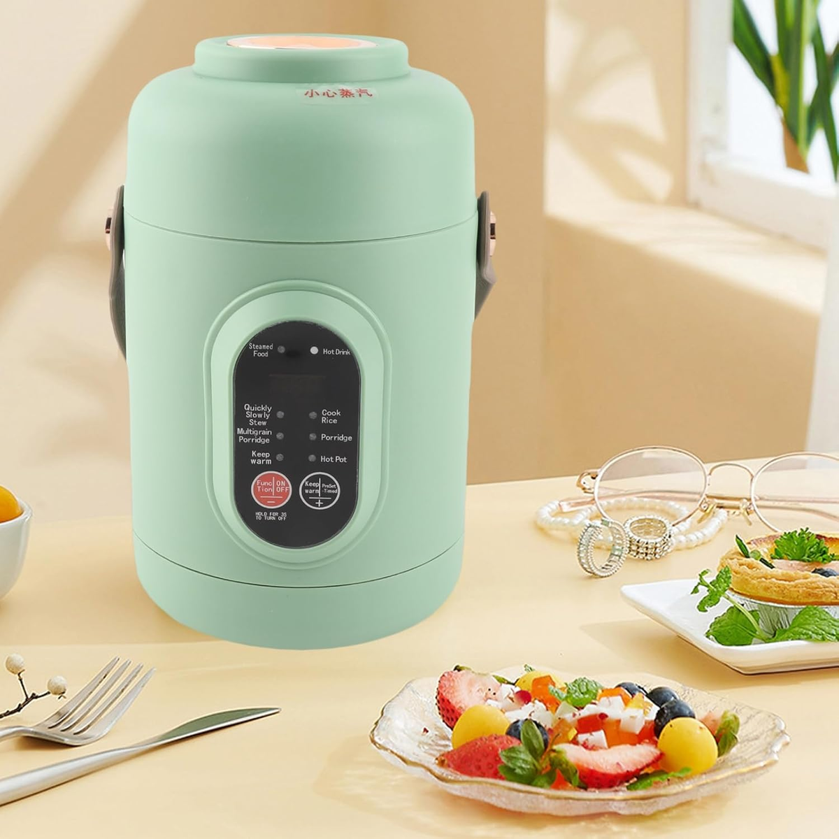 Compact 1L Electric Cooker with Smart Timer for Quick Meals