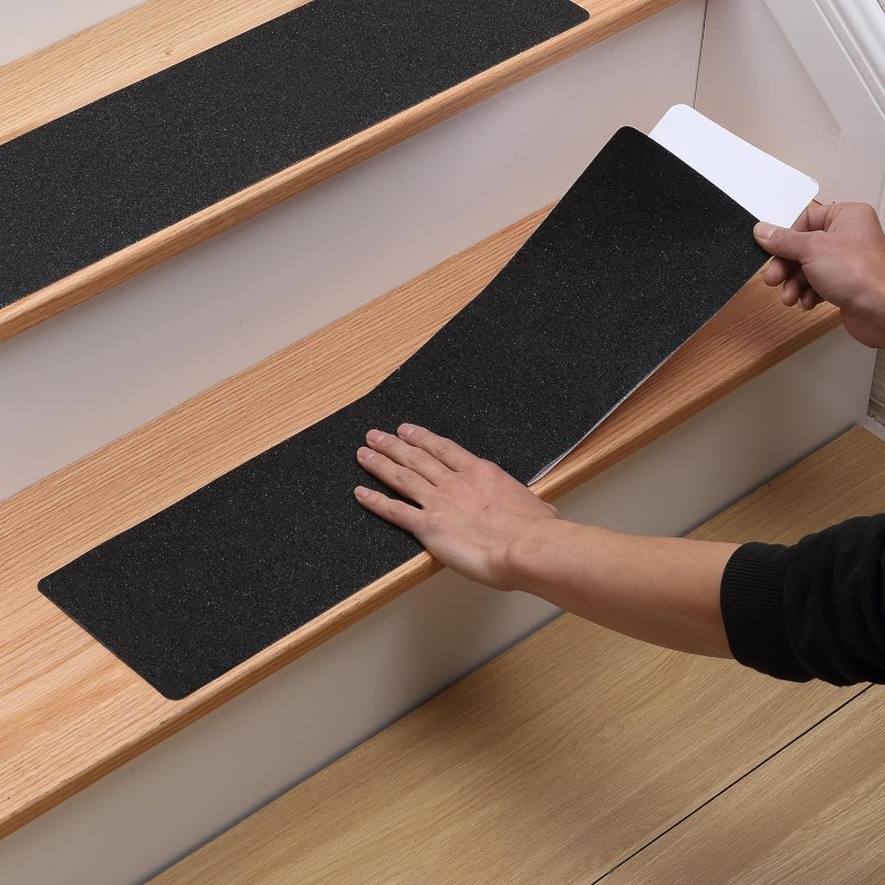Non-Slip Stair Tread Strips with 80-Grit Texture - 6 Pack
