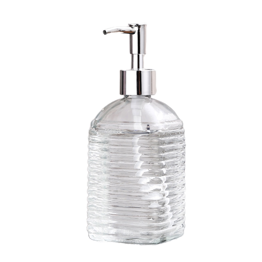 Elegant Refillable Soap Dispenser in Clear Glass - 400ml