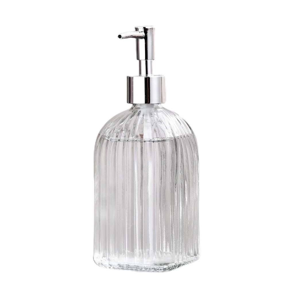 Elegant Refillable Soap Dispenser in Clear Glass - 400ml