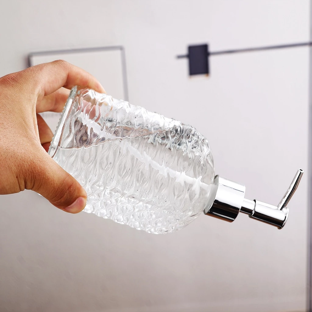 Elegant Refillable Soap Dispenser in Clear Glass - 400ml