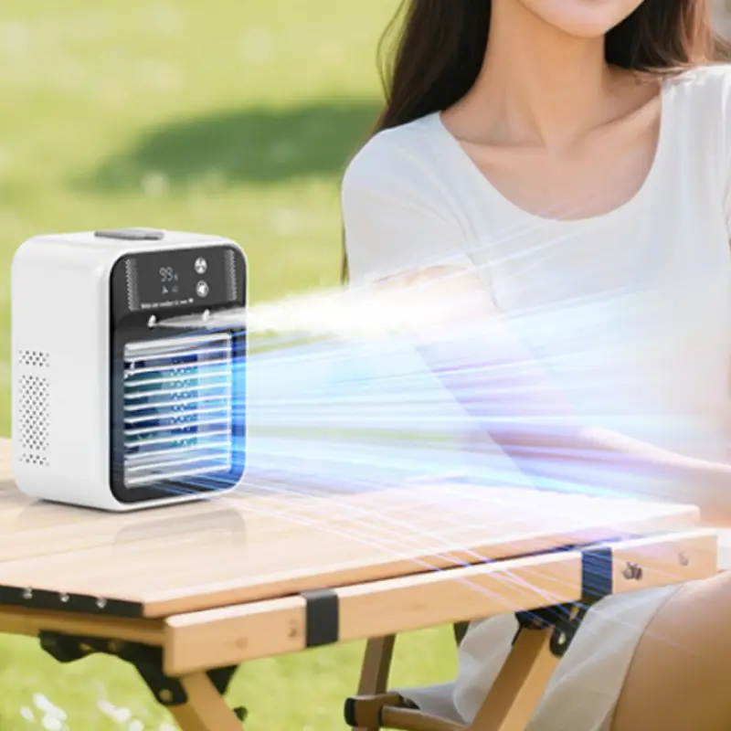 Compact Rechargeable Mist Fan with Adjustable Airflow
