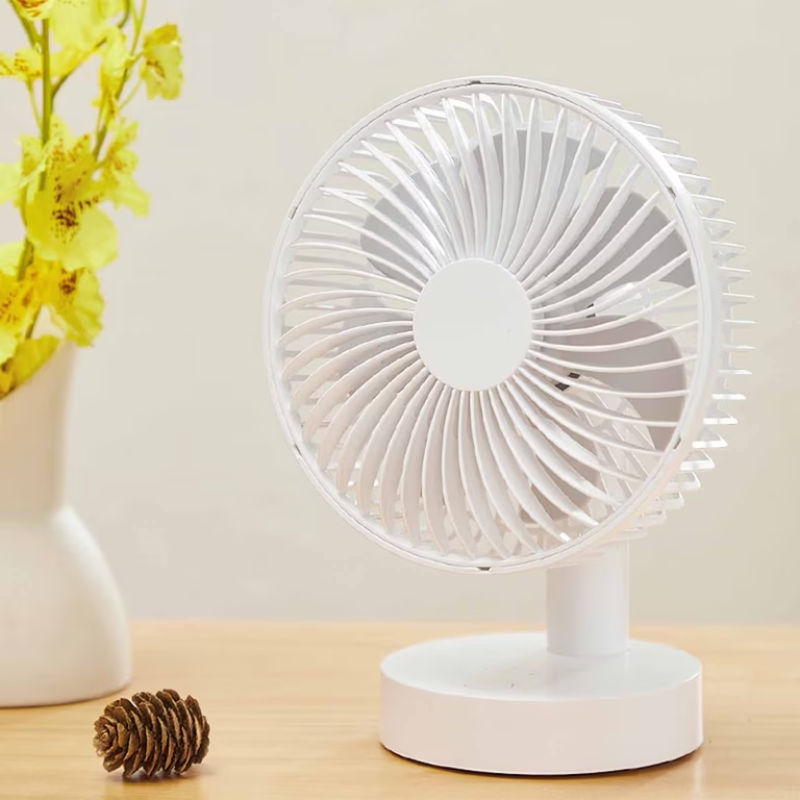 Compact Rechargeable Fan with 4 Speed Settings and Timer