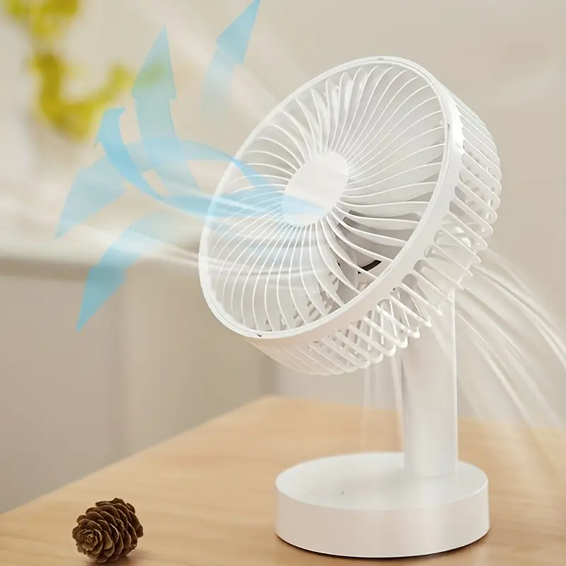 Compact Rechargeable Fan with 4 Speed Settings and Timer