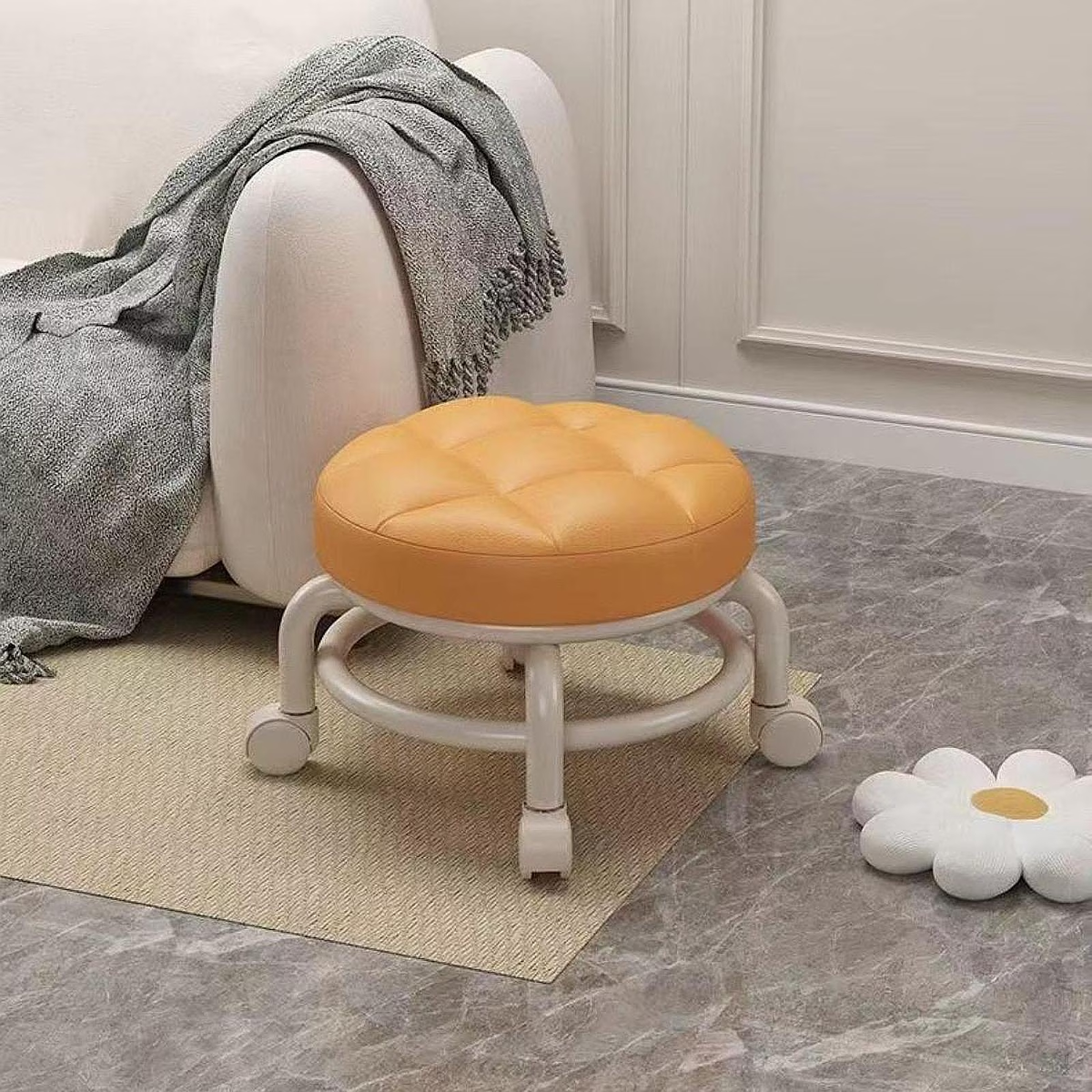 Versatile Kids' Rolling Stool for Easy Shoe Changes