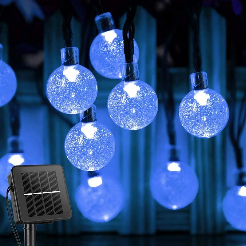 Outdoor Solar-Powered Globe String Lights with LED Modes