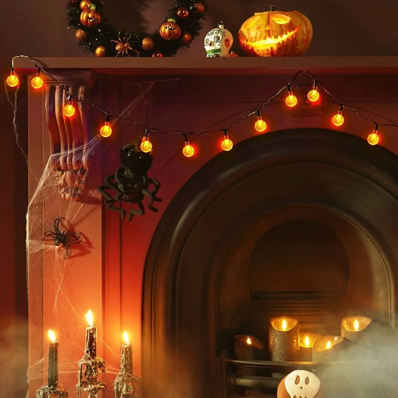 Outdoor Solar-Powered Globe String Lights with LED Modes