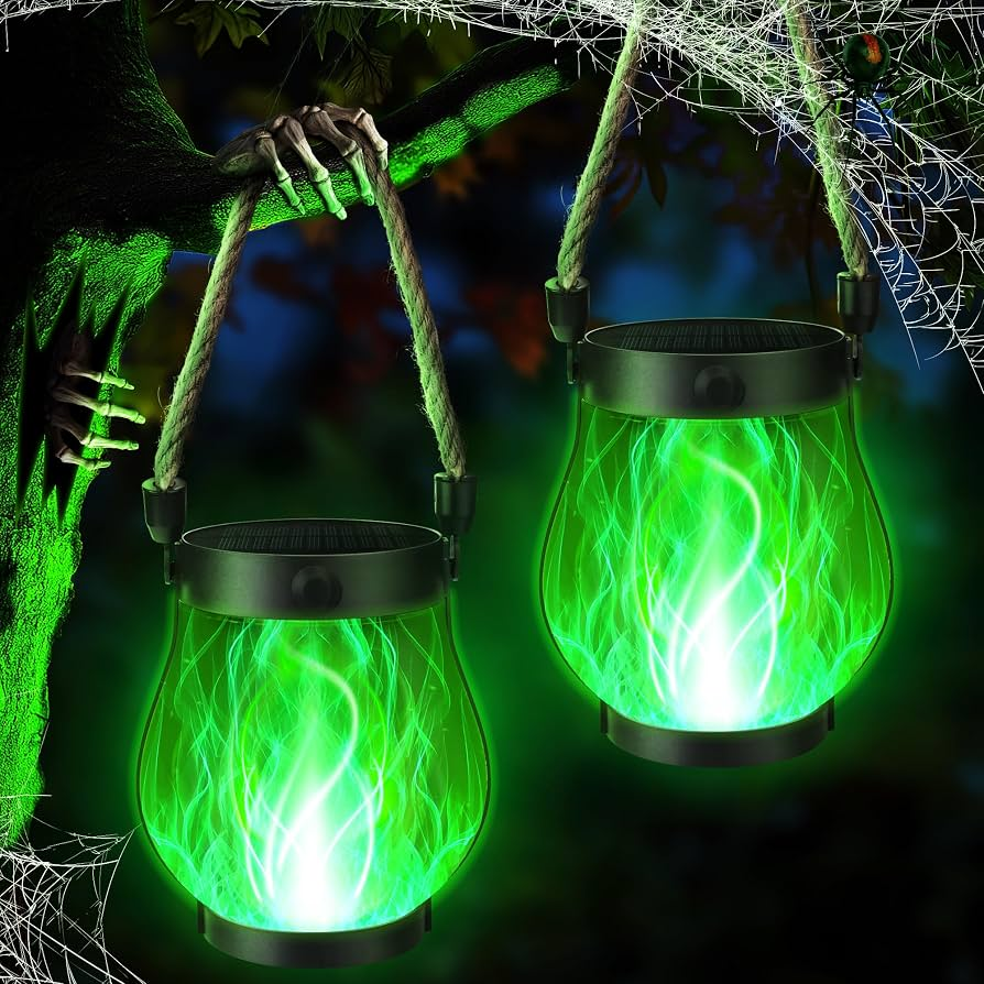 Solar-Powered Flickering Flame Lantern for Outdoor Spaces