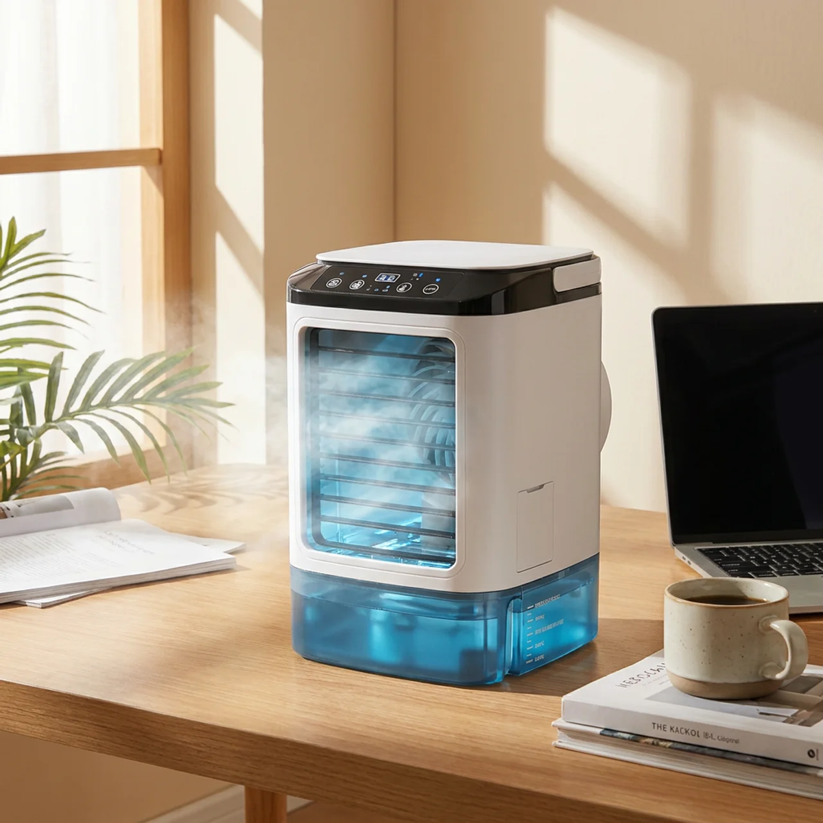 Compact Personal Cooling Unit with Dual Mist Feature and LED Light
