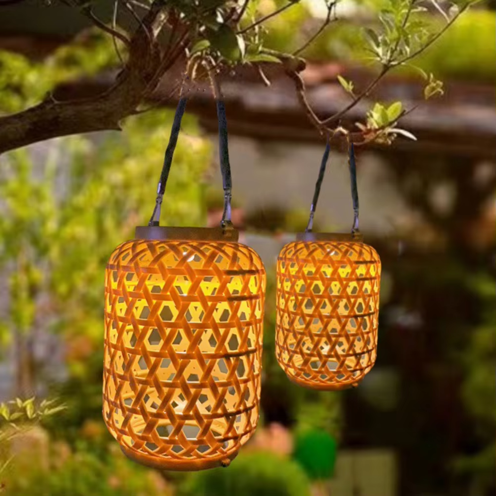 Stylish Solar Lantern with Woven Design for Outdoor Spaces