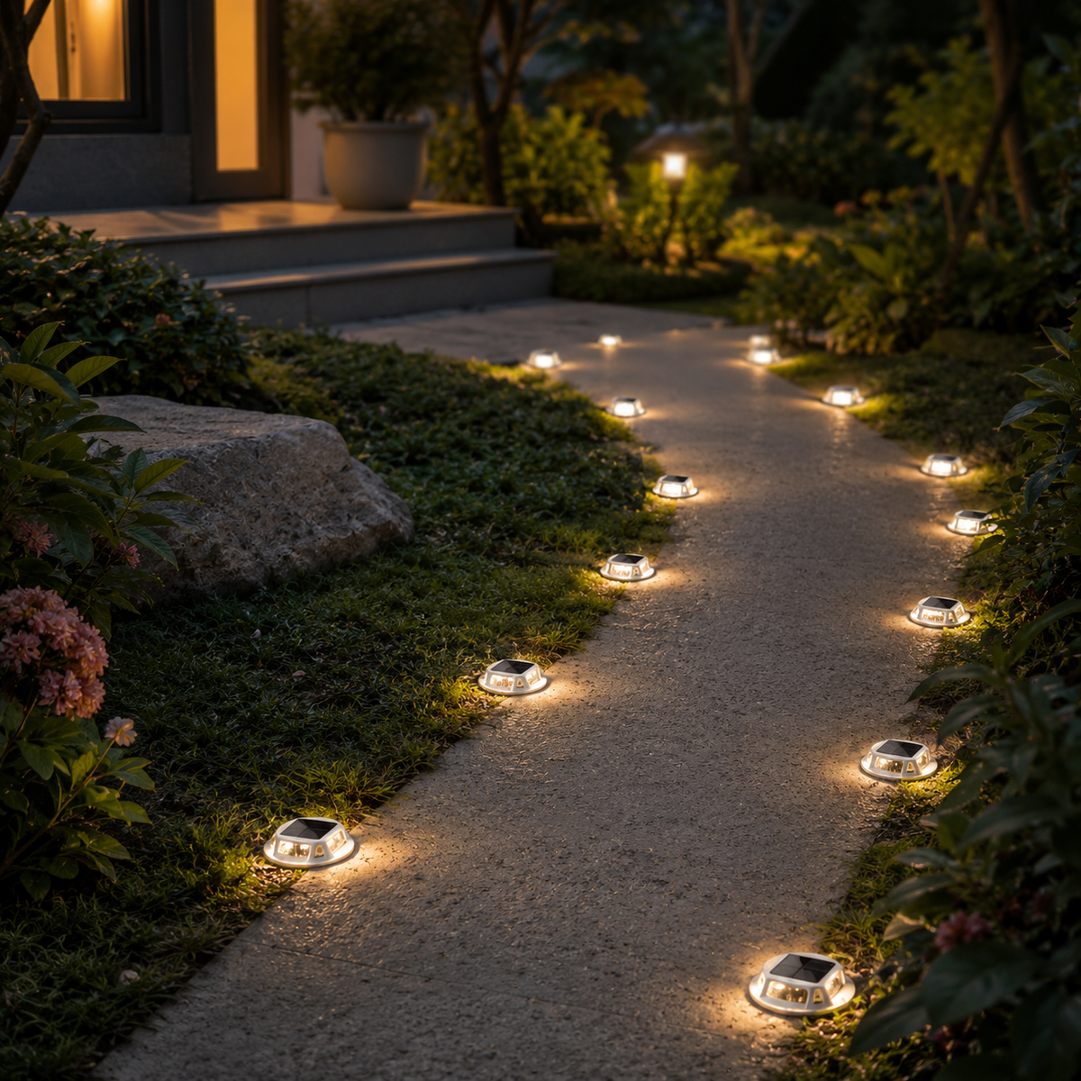 Eco-Friendly Solar Pathway Light with 12 LEDs and Waterproof Design