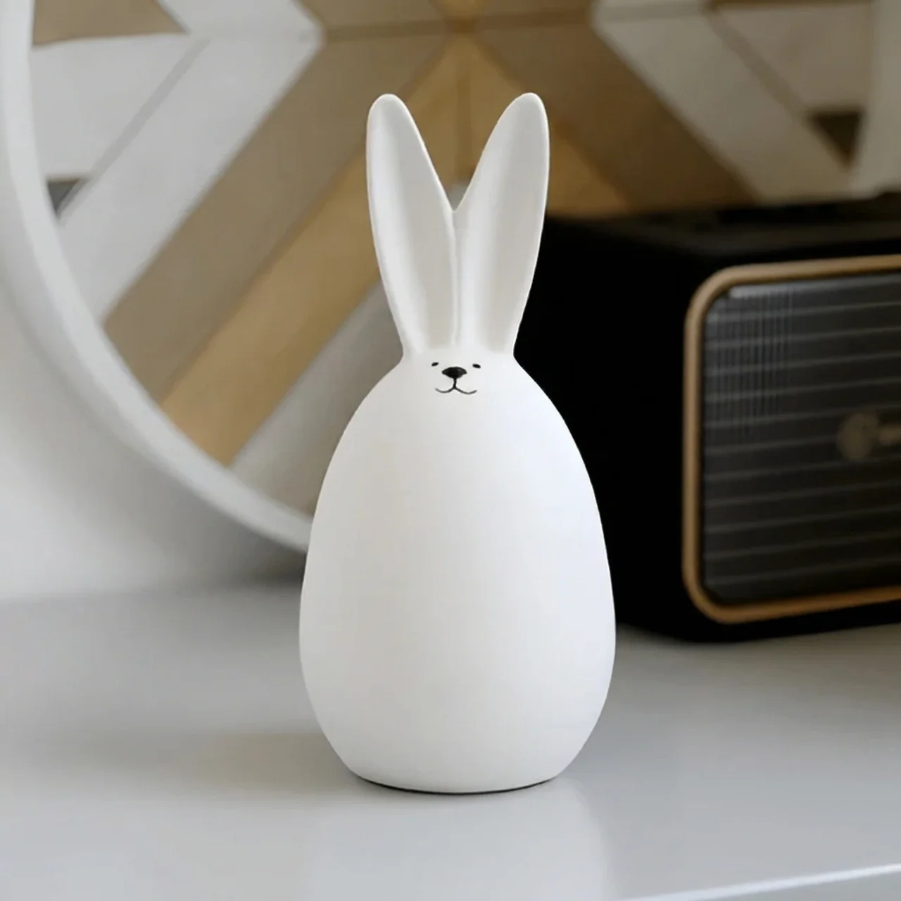Elegantly Simple Ceramic Rabbit Figurine for Home Decor