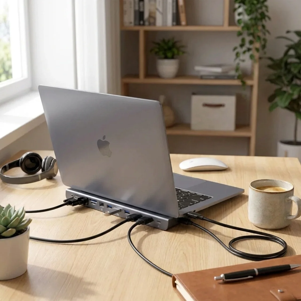 Versatile USB-C Hub with 11 Connectivity Options for Laptops
