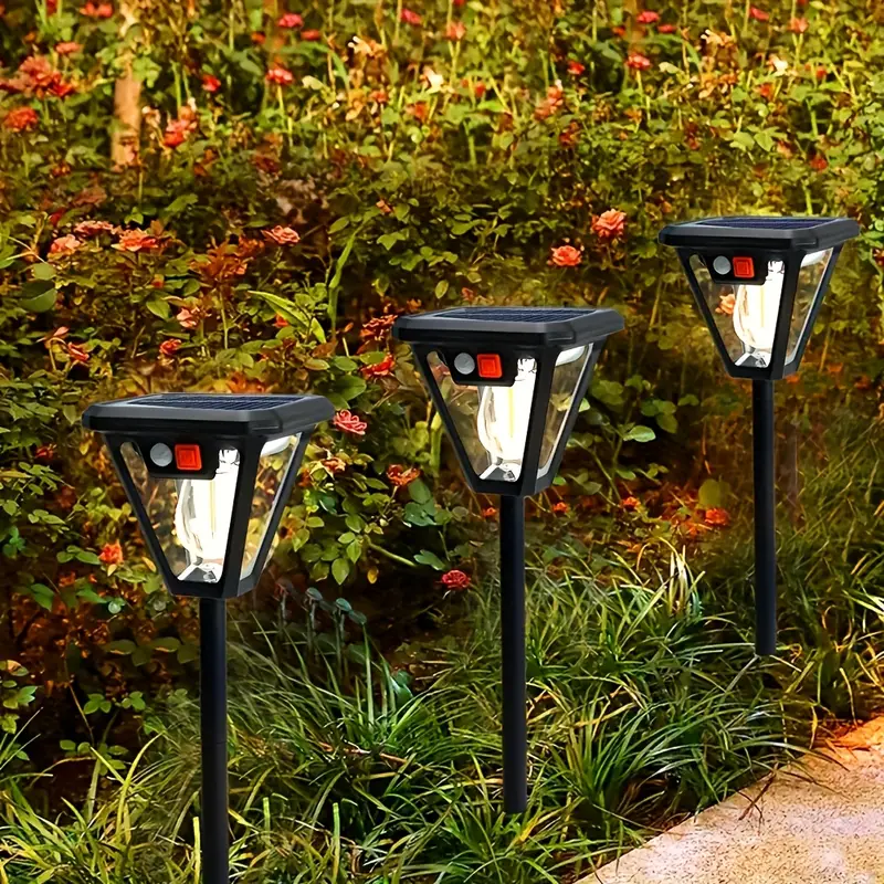 Solar-Powered Motion-Activated Garden Light with Warm Glow