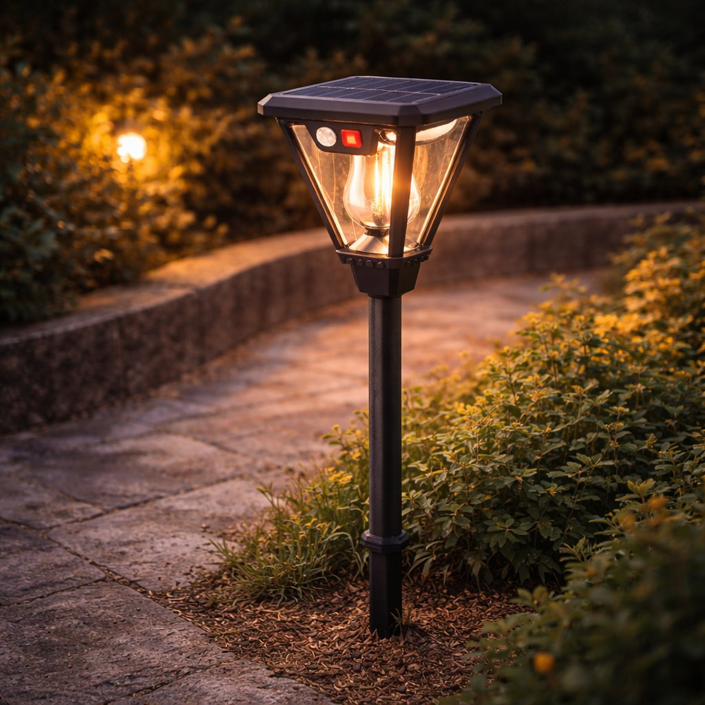 Solar-Powered Motion-Activated Garden Light with Warm Glow
