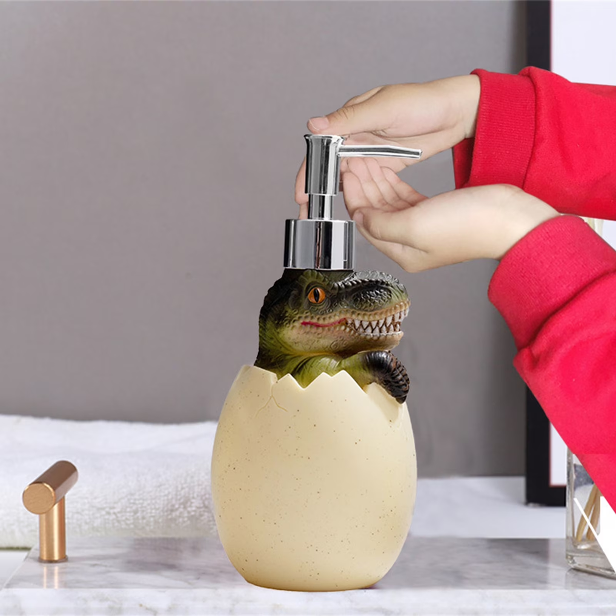 Playful Dino Soap Pump for Kids - Refillable and Fun