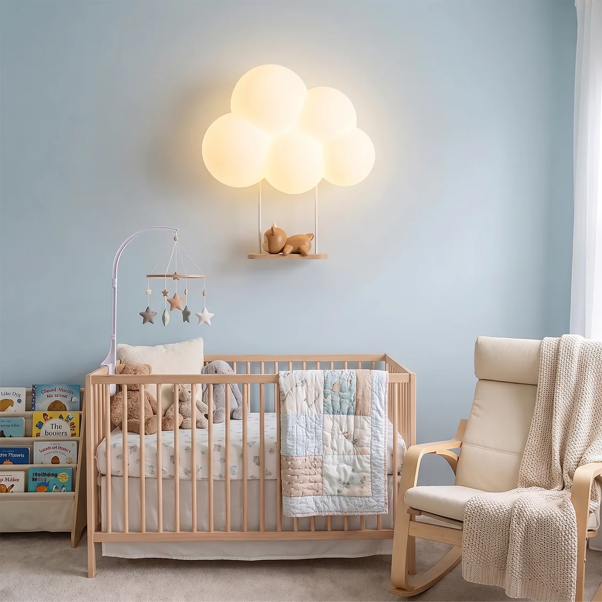 CozyCloud LED Wall Light for Kids' Rooms