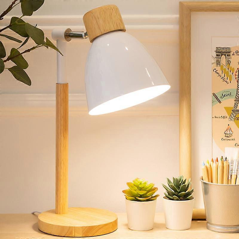 Elegant Wooden Table Lamp with Push Button Control