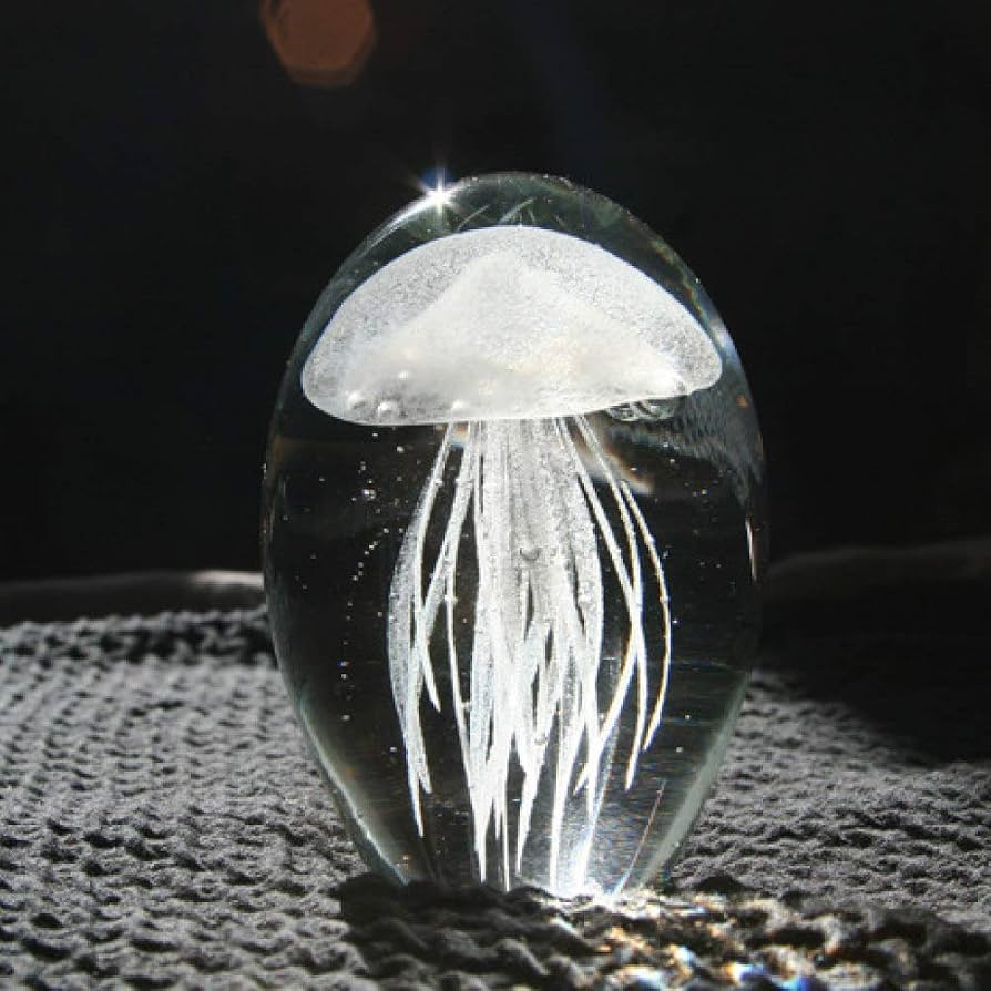 Luminous Sea Creature Glass Ornament - Unique Desk Accent