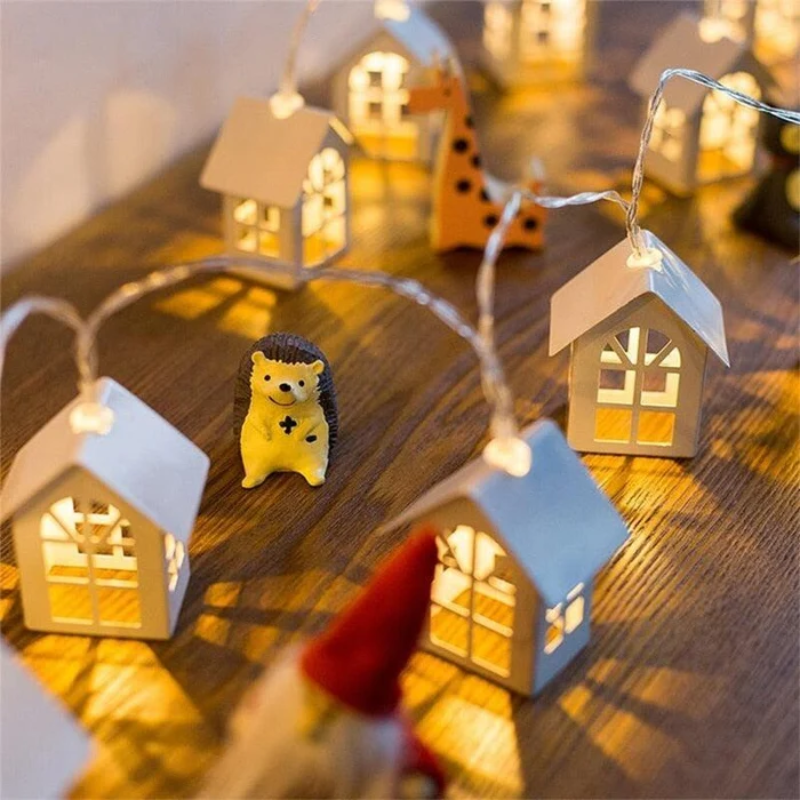 Charming Wooden Village Lights for Festive Home Decor
