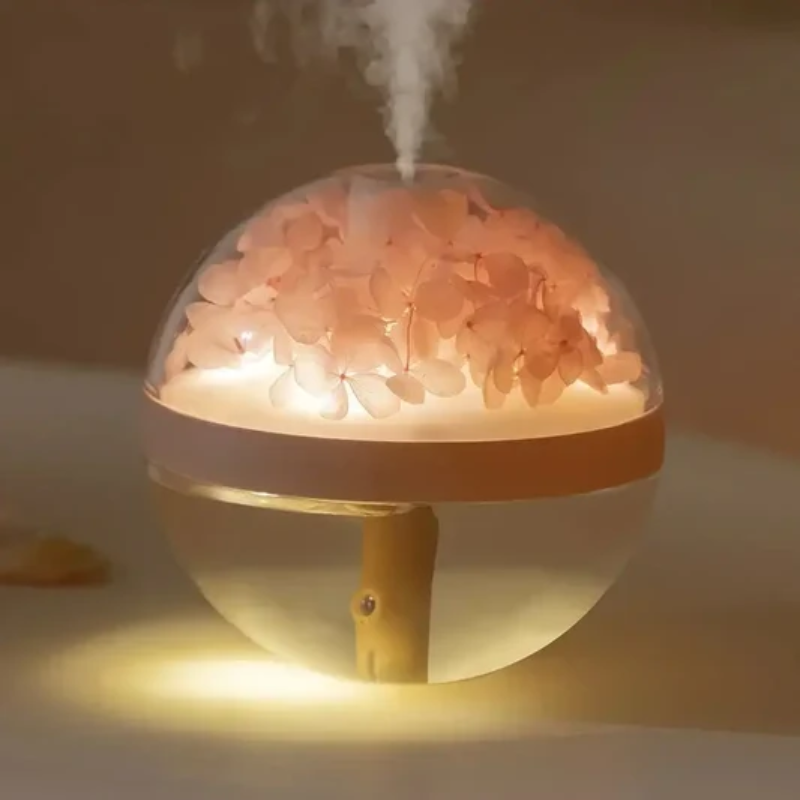 Floral Essence Rechargeable Humidifier with Soft Glow