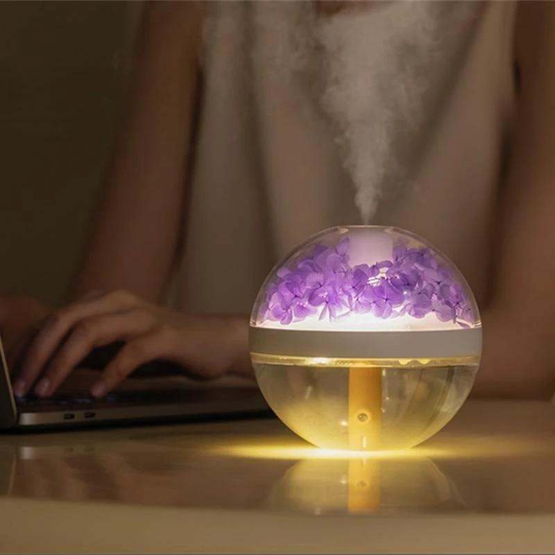 Floral Essence Rechargeable Humidifier with Soft Glow