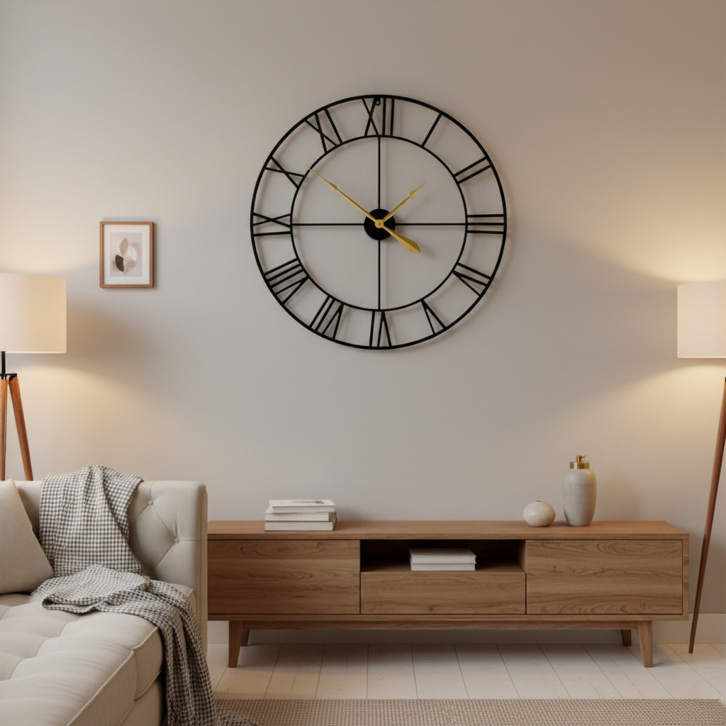 Quiet Elegance – Industrial Metal Wall Clock for Any Space