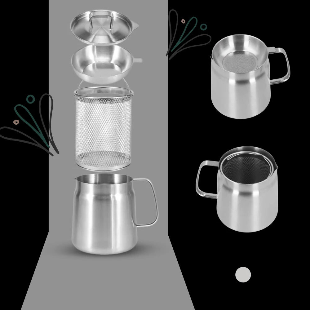 Dual-Function Frying Pot with Integrated Oil Strainer