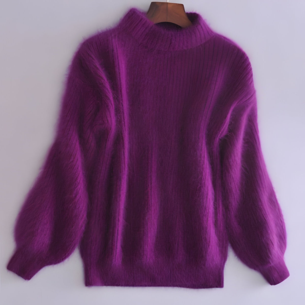 Chic Loose Knit Pullover - Soft Angora Sweater for Women